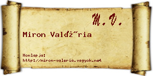 Miron Valéria névjegykártya